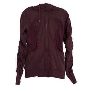 Lululemon Dance Studio Reversible Jacket Size 6 Dark Purple Full Zip Hooded